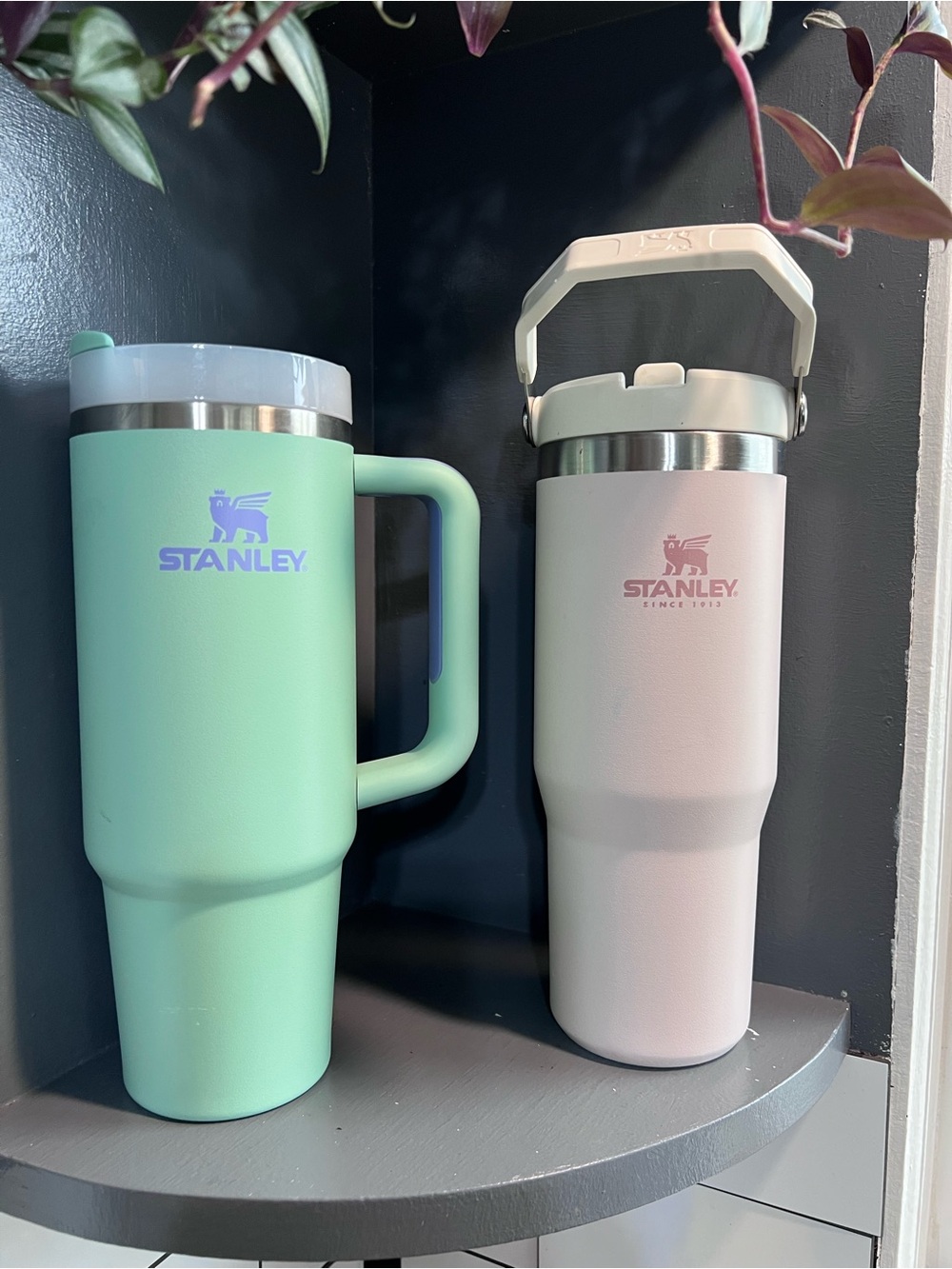 Stanley Mint Green Mug and Pale Pink Tumbler Set